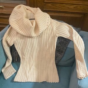 Elie Tahari Cowl Neck Wool Sweater Cream